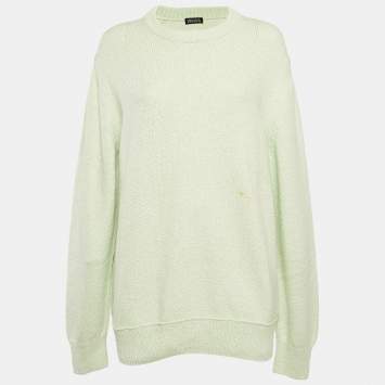 Zegna Green Rib Knit Crewneck Sweater L