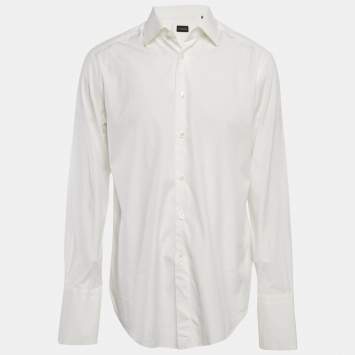 Ermenegildo Zegna White Cotton Full Sleeve Shirt XL