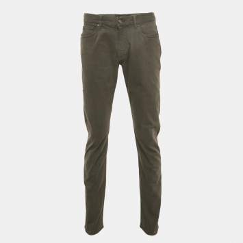Pre Owned Ermenegildo Zegna Grey Denim Slim Fit Pants M/Waist 33"