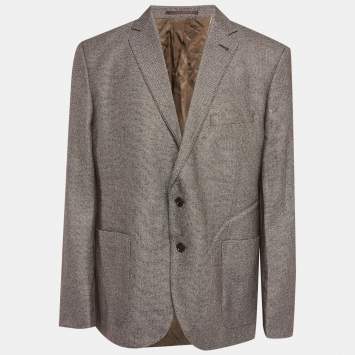 Pre Owned Ermenegildo Zegna Brown Wool Blend Regular Fit Blazer XXXL