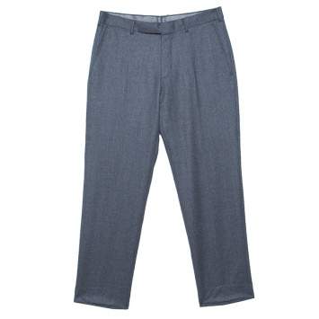 Pre Owned Ermenegildo Zegna Grey Wool Slim Fit Trousers M