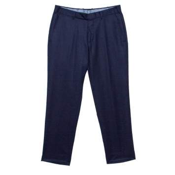 Pre Owned Ermenegildo Zegna Navy Blue Wool Slim Fit Trousers M