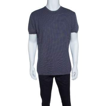 Pre Owned Ermenegildo Zegna Multicolor Cotton Knit Short Sleeve T-Shirt M