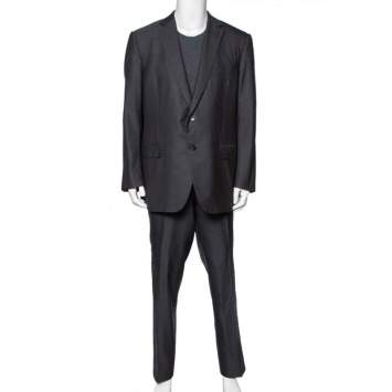 Pre Owned Ermenegildo Zegna Cool Effect Grey Wool Regular Fit Mila Suit 4XL