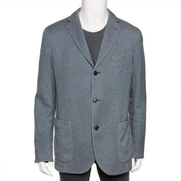 Ermenegildo Zegna Two-Toned Cashmere & Wool Single Breasted Blazer XXL 