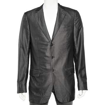 Pre Owned Ermenegildo Zegna Grey Wool Blazer L