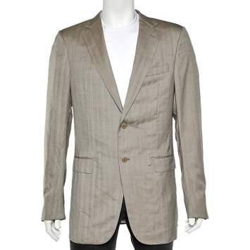 Pre Owned Ermenegildo Zegna Beige Wool Blazer L