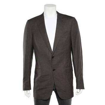 Pre Owned Ermenegildo Zegna Dark Brown Wool Blazer L