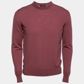 Pre Owned Ermenegildo Zegna Couture Blush Pink Wool Crewneck Sweater S
