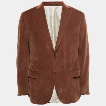 Pre Owned Ermenegildo Zegna Brown Corduroy Single Breasted Blazer M