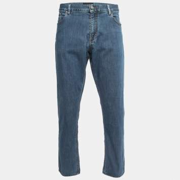 Pre Owned Ermenegildo Zegna Blue Denim Regular Fit Jeans XXL/Waist 40"