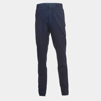 Pre Owned Ermenegildo Zegna Dark Blue Denim Regular Fit Drawstring Jeans M Waist 32"