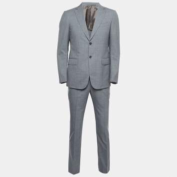 Pre Owned Ermenegildo Zegna Grey Wool Single Breasted Suit M