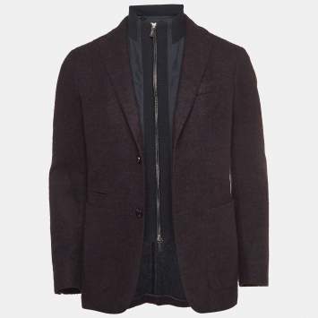 Pre Owned Ermenegildo Zegna Navy Blue Wool Single Breasted Blazer M
