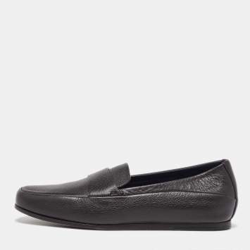 Pre Owned Ermenegildo Zegna Dark Brown Leather Penny Loafers Size 40