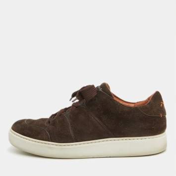 Pre Owned Ermenegildo Zegna Brown Suede Trainer Sneakers Size 44