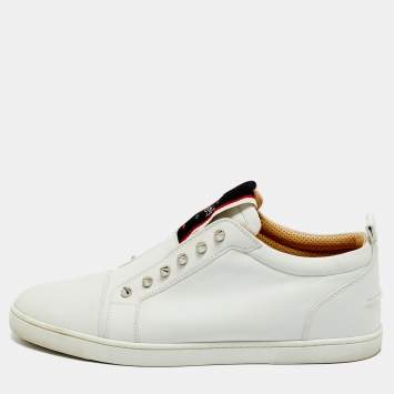 Pre Owned Ermenegildo Zegna White Leather F.A.V Low Top Sneakers Size 43