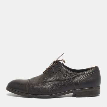 Pre Owned Ermenegildo Zegna Brown Leather Lace Up Derby Size 44