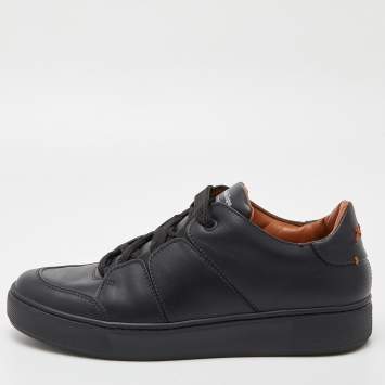 Pre Owned Ermenegildo Zegna Black Leather Tiziano Sneakers Size 41