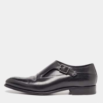 Pre Owned Ermenegildo Zegna Black Leather Penny Loafers Size 44