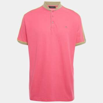 Pre Owned Etro Pink Cotton Pique Polo T-Shirt 3XL