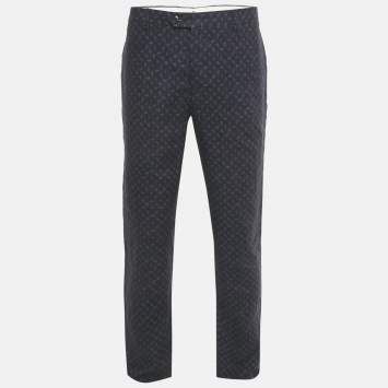 Pre Owned Etro Blue Paisley Prints Linen Trousers XXL