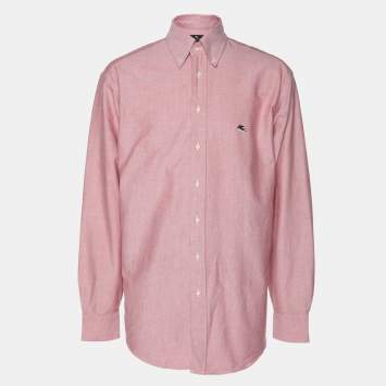 Pre Owned Etro Pink Cotton Long Sleeve Shirt M