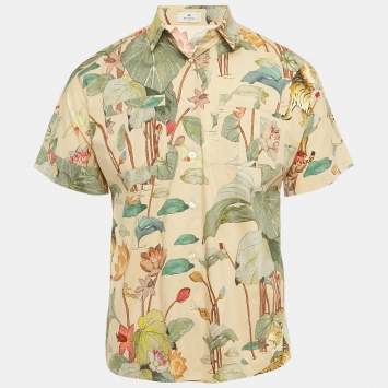 مملوكة مسبقًا Etro Beige Printed Cotton Shirt M