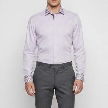 مملوكة مسبقًا Etro Purple Paisley Print  Jacquard Camice Shirt M 