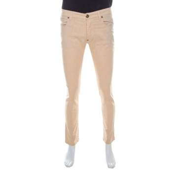 Pre Owned Etro Orange Light Wash Slim Fit Jeans M