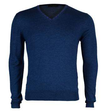 Pre Owned Etro Men's Blue Knit V-Neck Sweater M