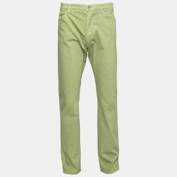 Pre Owned Etro Green Denim Straight Fit Jeans XXL Waist 38"