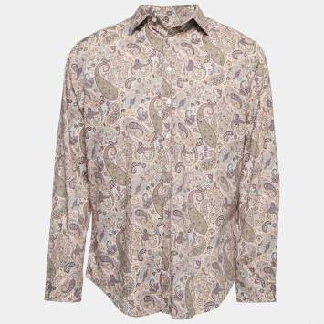 Pre Owned Etro Multicolor Print Cotton Button Front Full Sleeve Shirt XXL