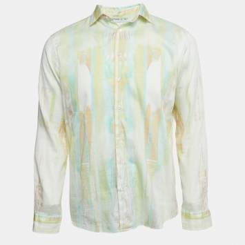 Pre Owned Etro Multicolor Print Cotton Button Front Full Sleeve Shirt M