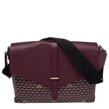 Pre Owned Faure Le Page Burgundy Coated Canvas And Leather Express 36 Messenger Bag