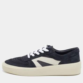 Pre Owned Fear of God Black Suede Low Top Platform Sneakers Size 44