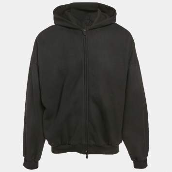 مملوكة مسبقًا Fear of God Black Cotton Zip-Up Oversized Jacket M
