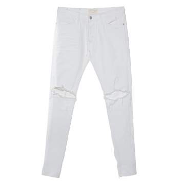 Pre Owned Fear of God Fourth Collection White Distressed Denim Selvedge Jeans M