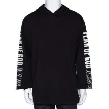 Pre Owned Fear Of God Jeans Fifth Collection Black Knit Hoodie M