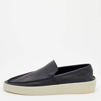 Pre Owned Fear of God Black Leather Slip On Sneakers Size 44