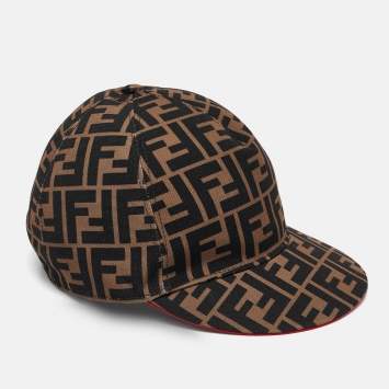 Pre Owned Fendi Brown Zucca Pattern Canvas Baseball Cap 