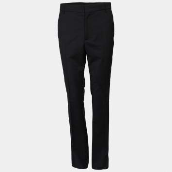 Pre Owned Fendi Navy Blue Wool Blend Trouser M
