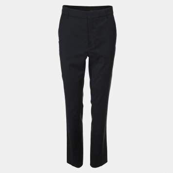 Fendi Blue Imperial Stretch Wool Blend Trouser S