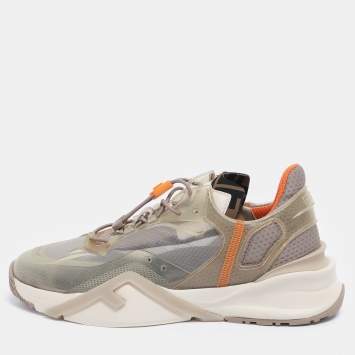 Pre Owned Fendi Multicolor Mesh and Rubber Flow Sneakers Size 41