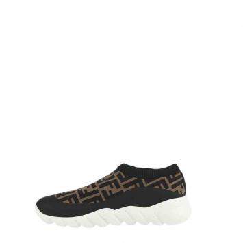 Pre Owned Fendi Brown/Black Tech Fabric Sneakers Size UK 6 EU 40