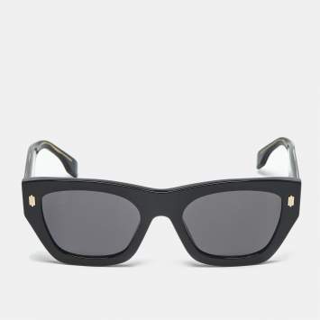 Pre Owned Fendi Black FE 401001 Square Sunglasses