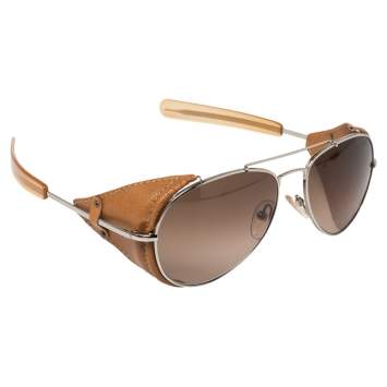 Pre Owned Fendi Brown/Black Gradient FS5215L Aviator Sunglasses
