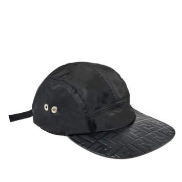 Pre Owned Fendi Black FF Logo Embossed Baseball Cap One Size