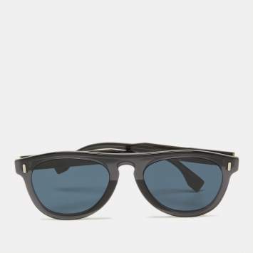 Pre Owned Fendi Black & Yellow/Blue FF M0092/S Wayfarer Sunglasses