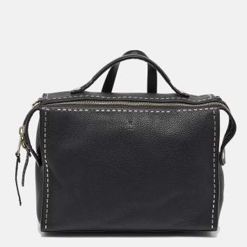 Pre Owned Fendi Black Selleria Leather Lui Briefcase